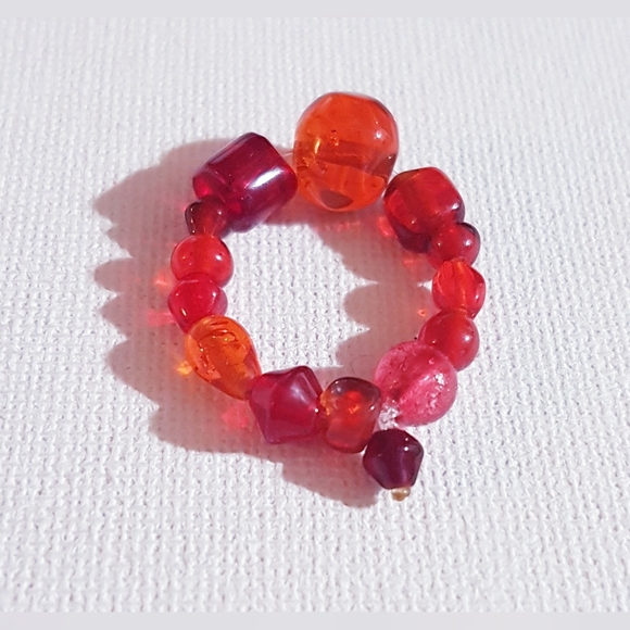 Red Scarf Women's Ring Handmade Jewelry s8-9 NEW - Picture 10 of 13